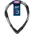 ABUS Kettenschloss Tresor 6807C - Zahlenschloss mit 360°-Bolzen, 7 mm Starke Stahlkette, 4-stelliger Zahlencode - Fahrradschloss mit Sicherheitslevel 7 - Länge 85 cm, schwarz