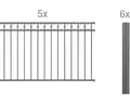 Zaun-Grundset ALBERTS Circle 10 x 1 m anthrazit