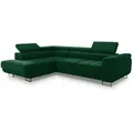Sofnet Ecksofa, Grün, Textil, 5-Sitzer, Ottomane links, L-Form,Rechteckig, 273x203 cm, Wohnzimmer, Sofas & Couches, Wohnlandschaften, Ecksofas