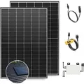 Solakon Balkonkraftwerk 900W Solaranlage mit Ziegeldach Halterung Paarmontage Steckerfertig Komplettset Photovoltaik 800W Kabellänge 5m