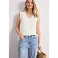 STREET ONE Rüschenbluse Sommertop mit V-Neck und Rüschen weiß 46 EU