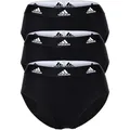 adidas Damen, Slip, 3er Pack - Bikini 3PK, Unterwäsche, Cotton Stretch, Logo, uni Schwarz 2XL