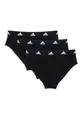 adidas Sportswear Bikini Damen Slip String Unterwäsche 3er Pack, Farbe:Black, Bekleidungsgröße:XXL