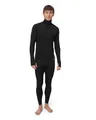 DANISH ENDURANCE Merino Thermounterwäsche Herren mit Reißverschluss, Premium Skiunterwäsche Herren, Funktionsunterwäsche Set, Schwarz, XXL