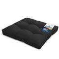 Beautissu Lounge Kissen Outdoor Sitzkissen 50x50x10 cm – Wetterfest Schmutzabweisend Polster Gartenmöbel Loungemöbel Rattan Möbel Sitzkissen Gartenstuhl Sitzpolster Anthrazit