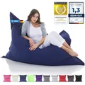 LAZY BAG Original Riesen-Sitzsack Cotton XXL 180x140cm mit 400L | hautfreundliches Baumwolle Sitzkissen 2-in-1 relaxtes Sitzen & Liegen | Perfekte Ergonomie Dank 4 Mio. EPS-Perlen | waschbarer Bezug