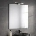Badezimmerspiegel 60x80 reversibel mit verchromter Lampe 20cm - Transparent