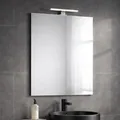 KIAMAMI VALENTINA - Badezimmerspiegel 60x80 reversibel mit verchromter Lampe 20cm