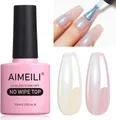 Pearl Top Coat, Perlmutt Überlack UV Top Coat Pearl Nagellack Perlmutt Schimm...