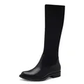 Tamaris COMFORT Damen Hohe Stiefel ohne Absatz mit Reißverschluss Elegant, Schwarz (Black), 37 EU