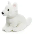 Uni-Toys Kuscheltier Weißer Schäferhund Welpe - m./o. Leine - 26 cm (Höhe) - Plüschtier, zu 100 % recyceltes Füllmaterial