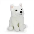Weißer Schäferhund Kuscheltier Hund Plüschtier Plüsch Stofftier sitzend 25cm