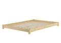 ERST-HOLZ Futonbett Flaches Futon-Doppelbett Bodenbett 160 x 200 cm Kiefer Massivholz, Kiefer farblos lackiert