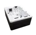 HOME DELUXE Whirlpool Outdoor Whirlpool WHITE MARBLE, (Inkl. Heizung, 27 Massagedüsen und 9 Lichtquellen, 3-tlg), inkl. Abdeckung & Treppe, 210 x 160 x 85 cm - Inkl. 27 Massagedüsen