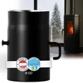 BERTRAMS Ofenrohr 120mm Ø 25 cm mit Drosselklappe Schwarz | Stahlrohr mit 20cm Einbaulänge | Feuerrohr Stahlblech 2mm | Kaminrohr mit Senotherm UHT-Hydro | Abgasrohr | Kaminzubehör | Made in Austria