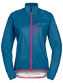 VAUDE Women‘s Drop Jacket III, leichte Regenjacke, atmungsaktiv & wasserdicht, zusammenrollbar, kingfisher/pink, 36