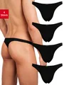 Fabio Farini String Herren Unterhosen - Männer Tangas aus atmungsaktiver Mikrofaser (4-St) im sportlichen Look mit Karo-Muster