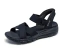 Skechers Damen Easy Going Somewhere Sunny Sneaker, Black Duraleather Gore, 38 EU