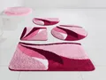 Badematte "Magnus, Badvorleger, Badezimmer Teppich", rutschhemmend beschichtet, strapazierfähig-schnell trocknend, mehrfarbig, Badteppich, Badematten auch als 2 teiliges Set & rund pink 1 St. rund ( Ø 80 cm) - 1 St.