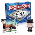 Winning Moves Spiel Monopoly Mega 2nd Edition + Geldregen + Mr.Monopoly Plüsch, Brettspiel, mit Tempowürfel beige