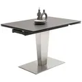 Esstisch Säulentisch Pesaro | anthrazit / Edelstahl | ausziehbar | 120(180) x 80 - Grau