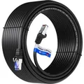 hb-digital 40m GHMT Zertifiziertes LAN Kabel CAT 6a RJ45 S/FTP PVC+PE für Außenbereich Schwarz