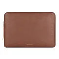 Comfyable Laptophülle aus Leder Kompatibel mit 16 Zoll MacBook Pro M4 M3 M2 Pro/Max 2023 M1 2021-2019 & 15 Zoll MacBook Air M4 A3241 M3 A2941 M1, Zero Movement + Wasserabweisend, Braun