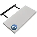 Casaria® 2X Wandregal Holz Weiß Regal mit Halterung 15kg Tragkraft Hängeregal Küche Wohnzimmer Flur Wand Schweberegal Bücherregal Regalbrett Schwebend Matt 50cm