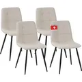 Albatros Esszimmerstühle 4er Set BORA Beige - Komfortabler Polsterstuhl für Modernes und Stilvolles Design am Esstisch - Küchenstuhl oder Stuhl ... - Beige