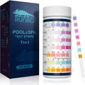 RUNBO 150 Stück 7-in-1 Poolwasser Teststreifen Wassertest pH Brom Chlor Härte