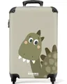 NoBoringSuitcases.com© Kinderkoffer Dinosaurier - Grün - Kinder - Junge - Design 55x35x20cm, 4 Rollen, Kinder Koffer Klein, Trolley Handgepäck, Reisekoffer