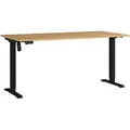 Germania Schreibtisch, Schwarz, Eiche, Metall, Holzwerkstoff, rechteckig, Säule, 80x71-119x160 cm, höhenverstellbar, Arbeitszimmer, Schreibtische, Bürotische