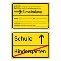 Kartenecke.de Einladungskarten Einschulung Schulanfang Jungen Mädchen 8 Stück Ortsschild