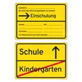 Einladungskarten Einschulung Schulanfang Jungen Mädchen 8 Stück - Ortsschild