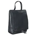 STILORD Lewi Kulturbeutel zum Aufhängen Leder Kulturtasche Waschtasche mit Henkel und Haken Reise Necessaire Vintage Leder Farbe:schwarz