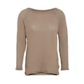 KNIT FACTORY - Jasmin Damen Strickpullover - Herbst und Winter Pulli - Pullover mit Rundhalsausschnit und Lange Ärmeln - Oberteile aus 80% Recycelte Baumwolle - Leinen - 40/42