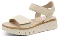 Tamaris Comfort Damen Sandale aus Leder mit einer Plateausohle 8-88720-44, Größe:37 EU, Farbe:Beige