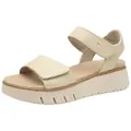Tamaris WIDE FIT MultiAdjustable, comfortFit aus Leder Sandale comfortFit beige|braun 37 EU