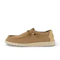 HeyDude für Herren. HD40403 Turnschuhe Wally Sport Mesh braun (44), Stoff, Wohnung, Schnürsenkel, Lässig