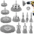 Drahtbürsten Set 12-teilig für Bohrmaschine Messing Edelstahl Rost Entfernen