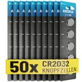 ABSINA Knopfzellen CR2032 3V 10x 5er Pack - Batterien mit langer Haltbarkeit