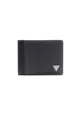 GUESS Berna Geldbörse aus Leder, Schwarz, 12 x 9,5 x 2 cm, mit 4 Kartenfächern, 2 Geldscheinfächern