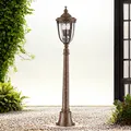 Außenleuchte in Bronze 118cm hoch IP44 E14 Rustikal EDMUND Garten Weg Stehlampe
