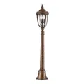 Außenleuchte Stehleuchte Wegeleuchte Kandelaber Bronze H 118 cm Stahl Glas