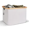 Wäschekorb aus Stoff ohne Deckel, 40 l, nützliches Regal Kallax – Wäschekorb für Kinder, Ankleidekorb, Bambusrahmen, Box, Aufbewahrungswürfel, Spielzeug faltbar