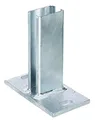 Alberts 685676 Pfostenträger für Zaunpfosten für Doppelstabmatten | zum Aufschrauben | feuerverzinkt | Platte 150 x 80 mm | für Pfosten 60 x 40 mm