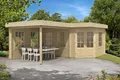 Alpholz 5-Eck Gartenhaus Pepe aus Holz 618x462cm mit 28 mm Wandstärke in Naturbelassen
