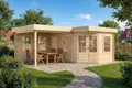 Alpholz 5-Eck Gartenhaus Pepe aus Holz 618x462cm mit 28 mm Wandstärke in Naturbelassen