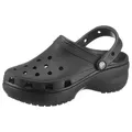 Crocs Classic Platform Clog W Clog Sommerschuh, Schlappen, Hausschuh, trendige Plateausohle schwarz 37 EU