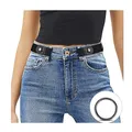 JasGood Schnallenfreier Damen Stretch Elastischer Gürtel für Damen Herren, Plus Size Keine Schnalle Unsichtbarer Gürtel für Jeans Hosen, Schwarz, 64cm(Für Hosengröße 86cm-125cm)